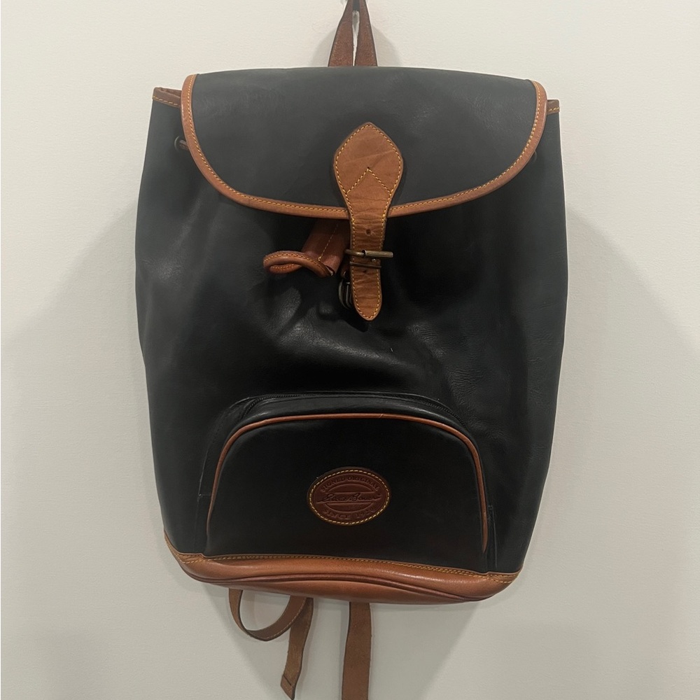 VINTAGE EDDIE BAUER LEATHER BACKPACK ✨